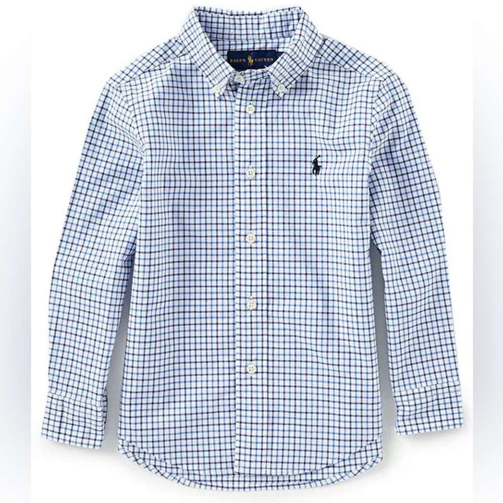 Ralph Lauren Blue and White Button Down Shirt